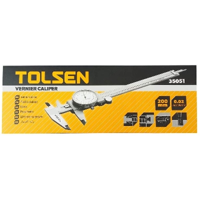 Picture of TOLSEN 0-200mm Vernier Caliper Dial Type  Analogue Gauge (0-8") Hard Case 35051 - Kings Trading