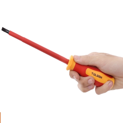 Picture of TOLSEN VDE Flat Screwdriver (4.0x100mm) 1000V, VDE Certification Model No-38001 - Kings Trading