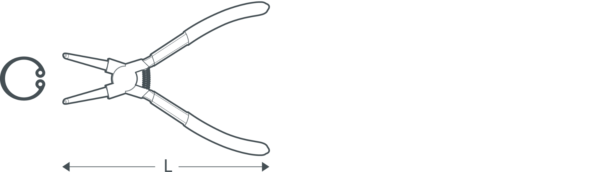 Picture of CROWN 7" Internal Circlip Pliers, 160mm, Bent Nose CPHPL-IBA07 - Kings Trading