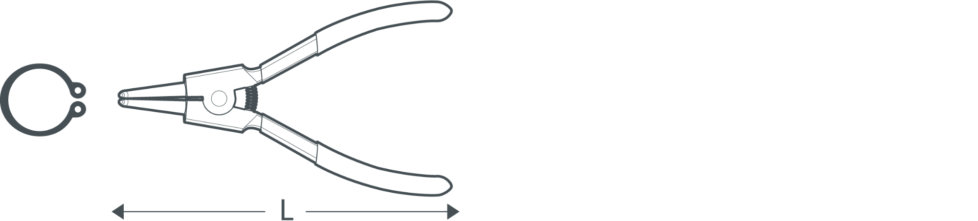 Picture of CROWN 7" External Circlip Pliers 160mm, Bent Nose CPHPL-EBA07 - Kings Trading