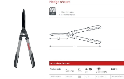 Picture of CROWN 23" Garden Hedge Shear (585mm) CPHSS-HSA24 - Kings Trading