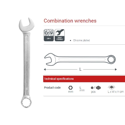 Picture of CROWN Combination Spanner Cr-V Industrial Quality - Kings Trading