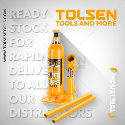 Picture of TOLSEN Industrial Hydraulic Bottle Jack (4Tons -60mm) Leak Proof 65404 - Kings Trading