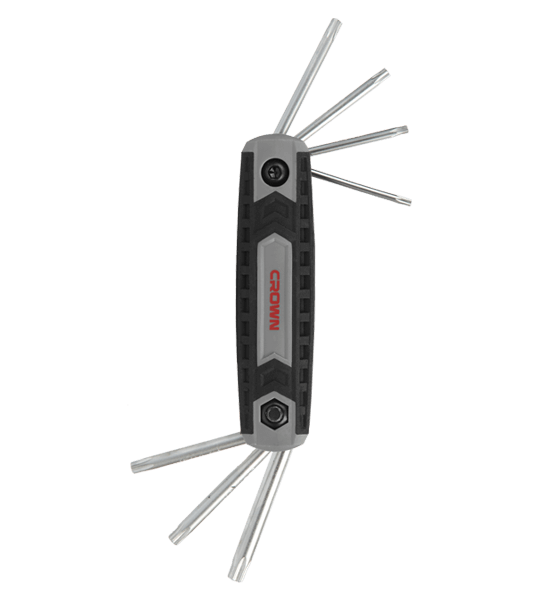 Picture of CROWN 8Pcs Foldable Torx Key Set ( T9, T10, T15, T20, T25, T27, T30, T40 ) CPHOF-TMAX08 - Kings Trading