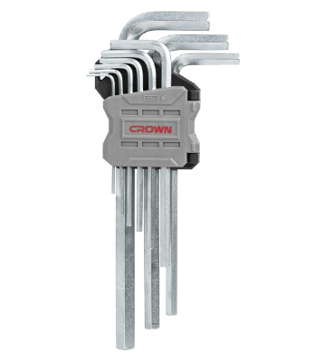 Picture of CROWN 9Pcs Long Hex key Set ( 1,5mm, 2mm, 2,5mm, 3mm, 4mm, 5mm, 6mm, 8mm, 10mm ) CPHOK-HMBX09 - Kings Trading