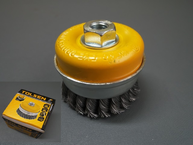 Picture of TOLSEN 3" Cup Twist Wire Brush 75mm For Angle Grinder Removing Rust, Paint and Varnish From Metal Surfaces Model: 77513 - Kings Trading