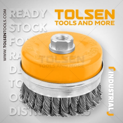 Picture of TOLSEN 4" Cup Twist Wire Brush 100mm For Angle Grinder Removing Rust, Paint and Varnish From Metal Surfaces Model: 77515 - Kings Trading