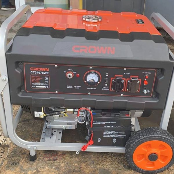 Picture of CROWN Gasoline Generator 5000W Self Start Tank Capacity: 25L. CT34078WE - Kings Trading