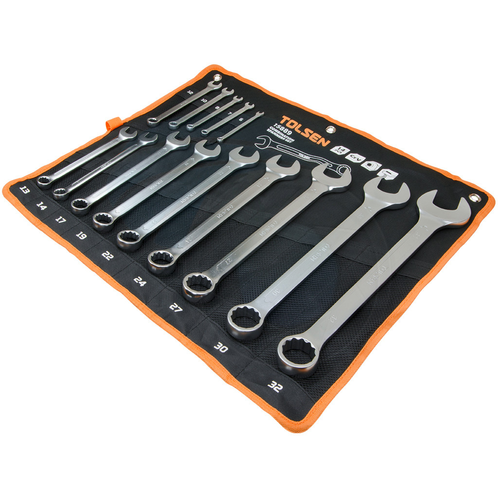 Picture of TOLSEN 14Pcs Combination Spanner Set (6,7,8,10,12,13,14,17,19,22,24,27,30,32mm) 15889 - Kings Trading