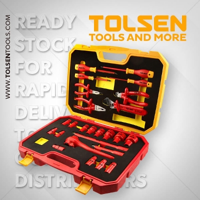 Picture of TOLSEN VDE 1000V 25 Pcs Insulated Hand Tools Set VDE/GS certificated Premium Series V83825 - Kings Trading
