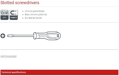 Picture of CROWN Slotted Flat Screwdriver 6X38mm CPHDS-AS0603 - Kings Trading