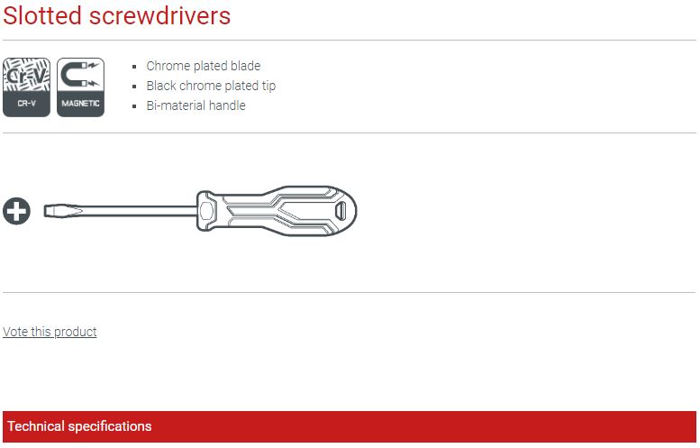 Picture of CROWN 6X100mm Slotted Flat Screwdriver Bi-material handle CPHDS-AS0610 - Kings Trading