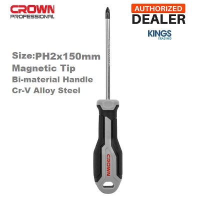 Picture of CROWN Phillips Star Screwdriver PH2X150mm Cr-V Bi-material handle CPHDS-APH215 - Kings Trading