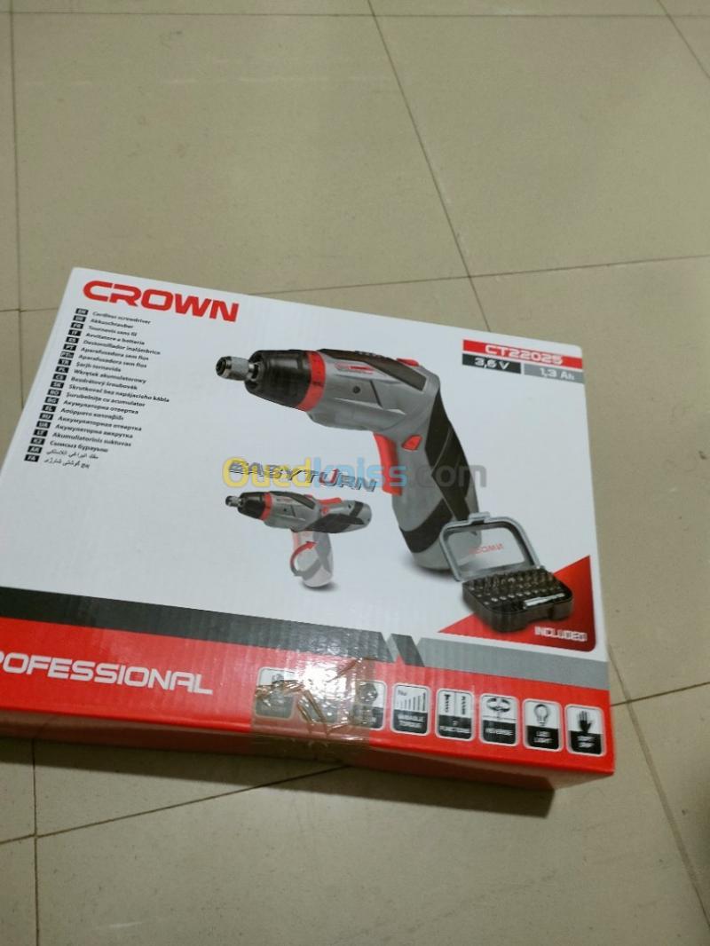 Picture of CROWN Cordless Screwdriver 3.6V (Li-on 1.3Ah), 3 Nm, with 30Pcs Accessories Model: CT22025 - Kings Trading