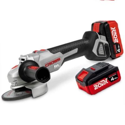 Picture of CROWN 20V Cordless angle grinders 20V (4Ah, Lithium-ion), 5" (115mm), 8000rpm, with battery (2 Pcs) and charger CT23001-115HX-4 BMC - Kings Trading