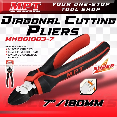 Picture of MPT 7" Diagonal Cutting Pliers 180mm Cr-V, black finish,  Model: MHB01003-7