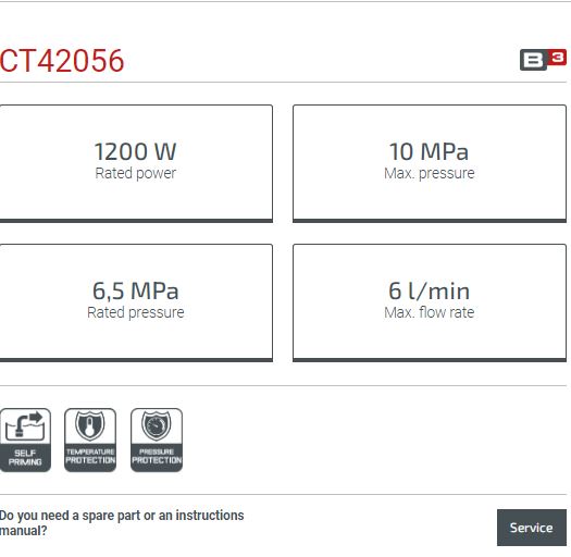 Picture of CROWN 1200W High Pressure Washer Self Priming 10 MPa CT42056 - Kings Trading