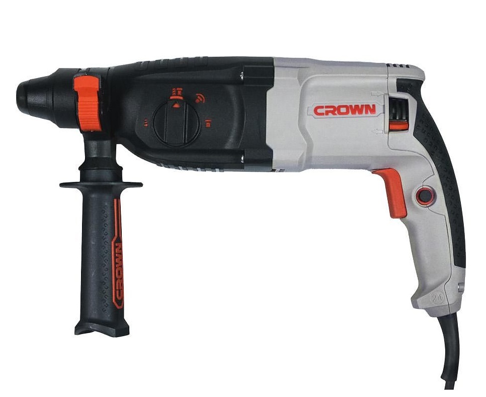 Picture of Crown Rotary Hammer SDS-Plus 710W, Drilling output: 24 mm with 3 pcs drill bits, Flat & Pointed Chisels, Model: CT18181
