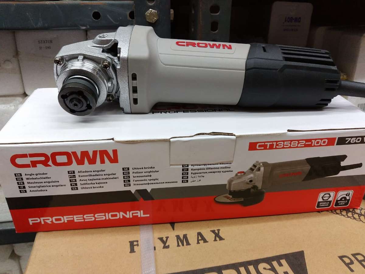 Picture of CROWN 4" Angle Grinder 760w, Disc: 100 mm, Back Switch, Speed: 11000 rpm Model: CT13582 - Kings Trading