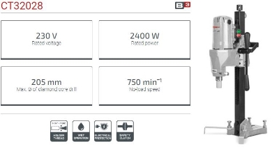 Picture of Crown Diamond Core Drill 2400w, Max: 205mm, Speed :750 rpm CT32028
