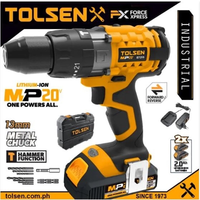 Picture of TOLSEN 20V LI-ION Cordless Impact Drill/Screwdriver 13mm Metal Chuck Model 87215 - Kings Trading