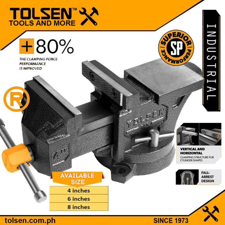 Picture of TOLSEN 4" Bench Vice Ultra Large Swivel Base w/ Anvil Arc Anvil Design Bench Vise 10804 - Kings Trading