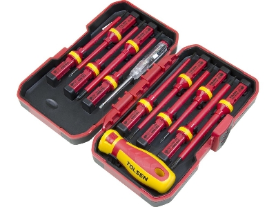 Picture of TOLSEN 13Pcs Interchangeable VDE 1000V Power Insulated Screwdriver Set  Model: 38016 - Kings Trading
