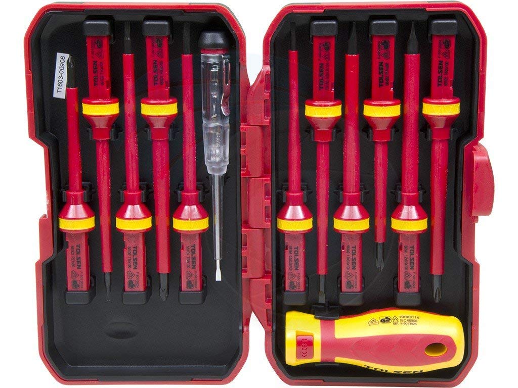 Picture of TOLSEN 13Pcs Interchangeable VDE 1000V Power Insulated Screwdriver Set  Model: 38016 - Kings Trading