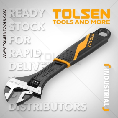 Picture of TOLSEN 8" Adjustable Wrench (200mm, 8”) Industrial Gripro Series Model: 15309 - Kings Trading