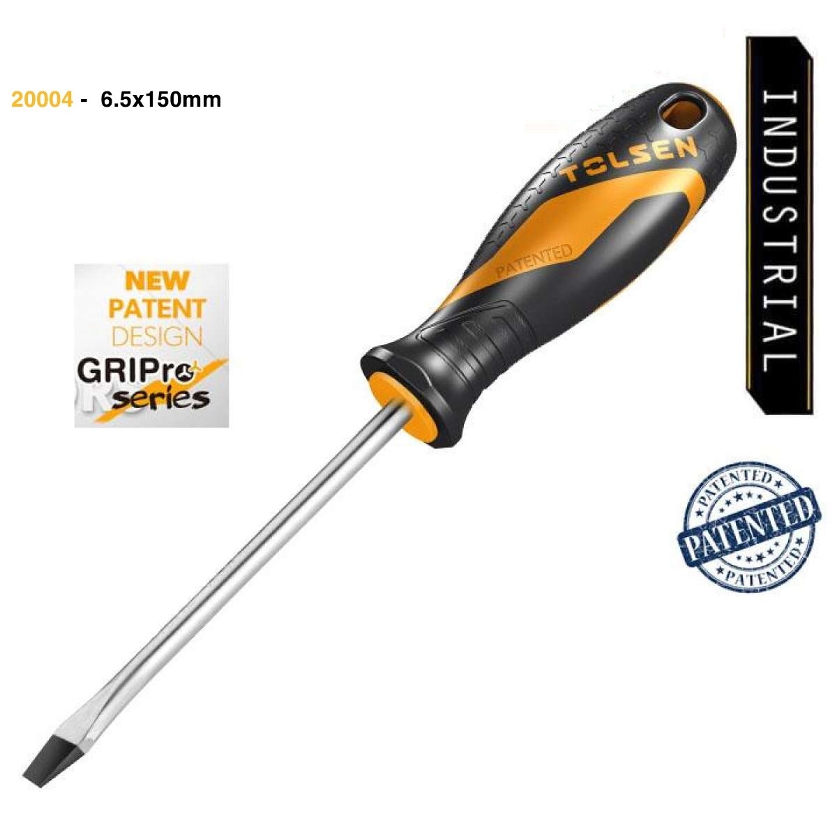 Picture of TOLSEN Slotted Flat Screwdriver (6.5 x 150mm) Gripro Series Model: 20004  - Kings Trading