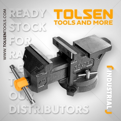 Picture of TOLSEN 8" Bench Vice Ultra Large Swivel Base w/ Anvil Arc Anvil Design Bench Vise 10808 - Kings Trading