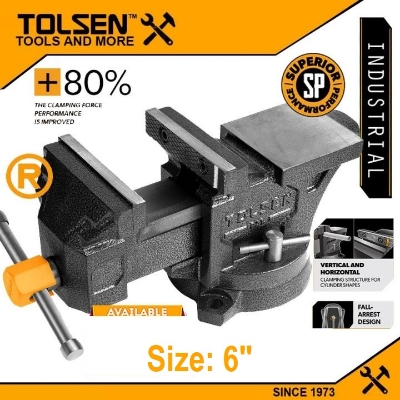 Picture of TOLSEN 8" Bench Vice Ultra Large Swivel Base w/ Anvil Arc Anvil Design Bench Vise 10808 - Kings Trading