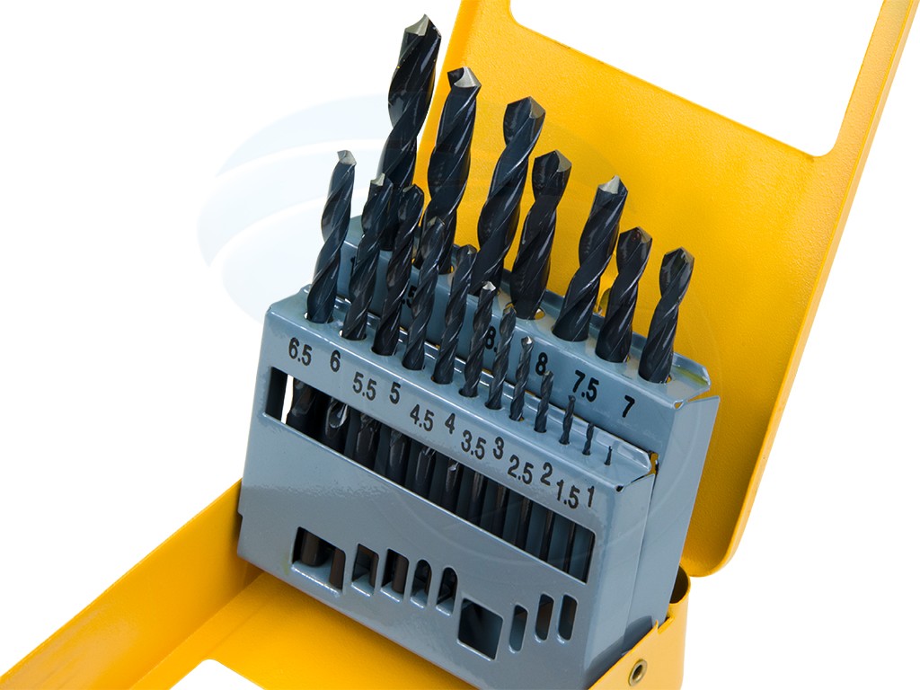 Picture of TOLSEN 19pcs HSS High Speed Twist Drill Bits Set (1-10MM) w/ Hard Case 75081