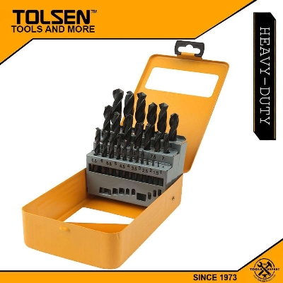 Picture of TOLSEN 25pcs HSS High Speed Twist Drill Bits Set (1.5-13mm) w/ Hard Case Model: 75082