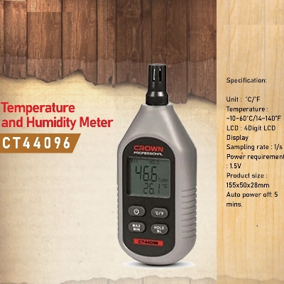 Picture of Crown Temperature and Humidity Meter Model: CT44096 - Kings Trading