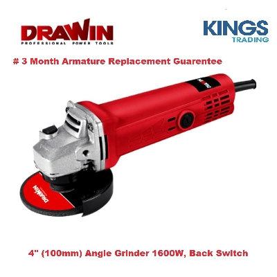 Picture of Drawin 4" Angle Grinder 1600W, Back Switch, Speed 11000r/min YR-AG003