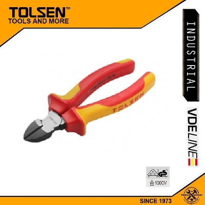 Picture of TOLSEN 6" VDE 1000V Insulated Diagonal Cutting Pliers 160mm VDE/GS certificated  Premium Series Model: V38126