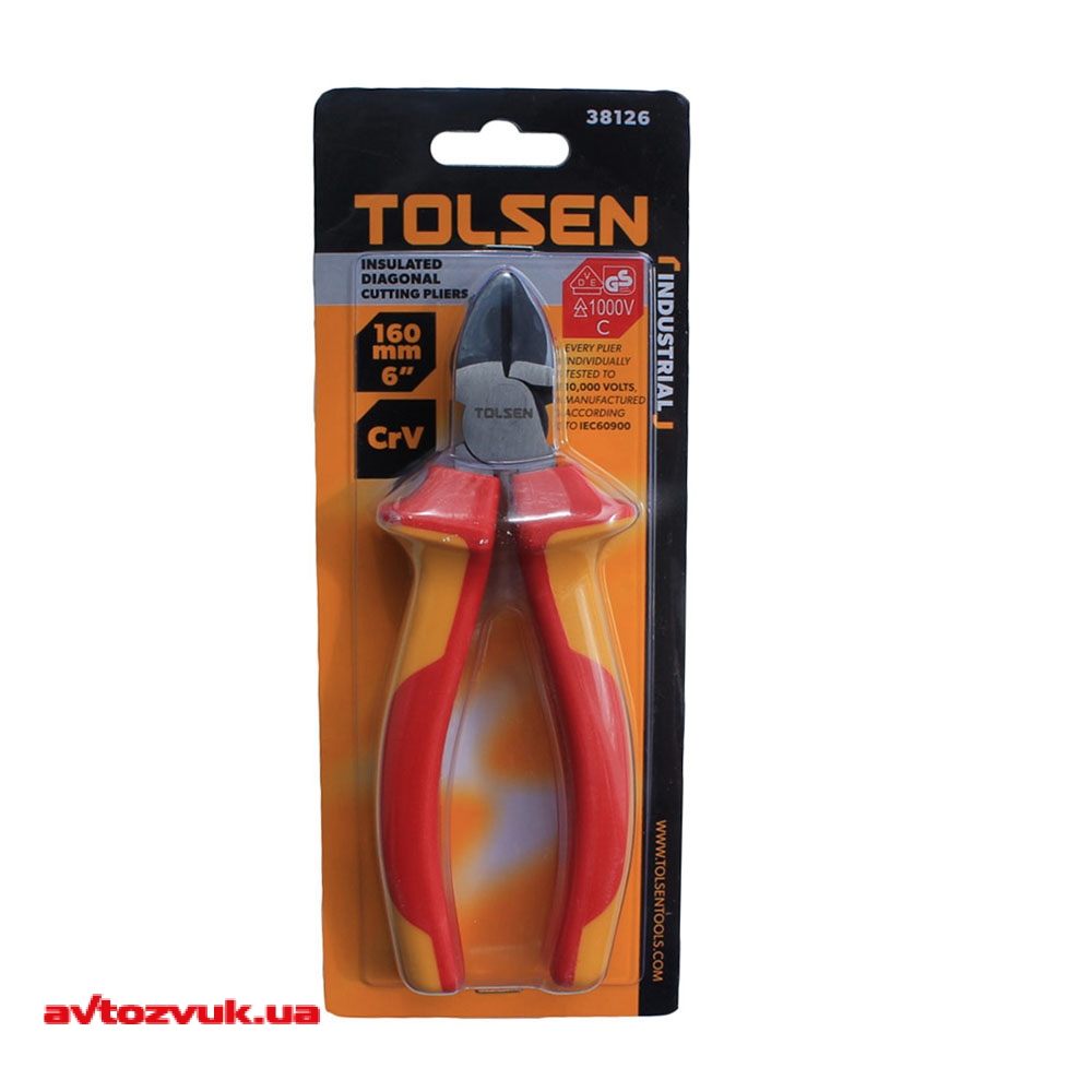Picture of TOLSEN 6" VDE 1000V Insulated Diagonal Cutting Pliers 160mm VDE/GS certificated  Premium Series Model: V38126