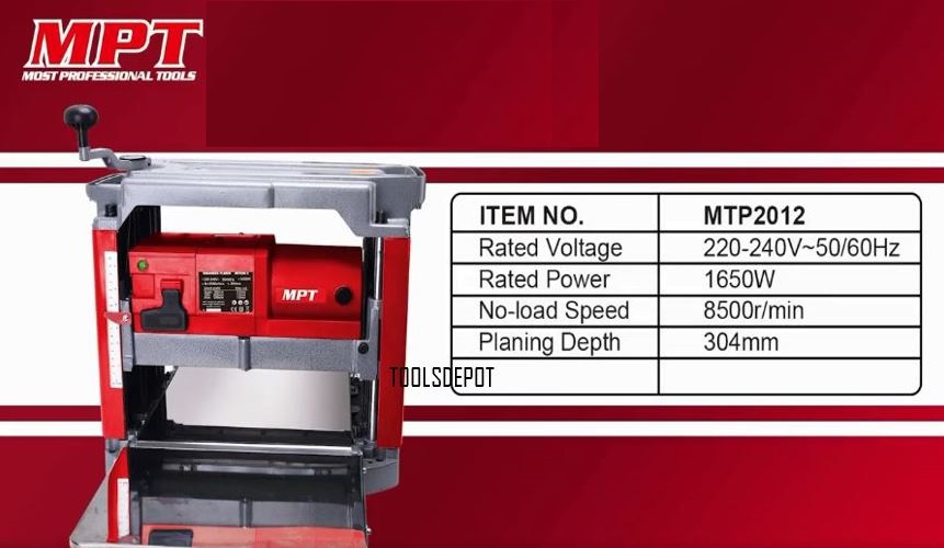 Picture of MPT Thickness Planer Automatic 1650w 12" (300mm) MTP2012