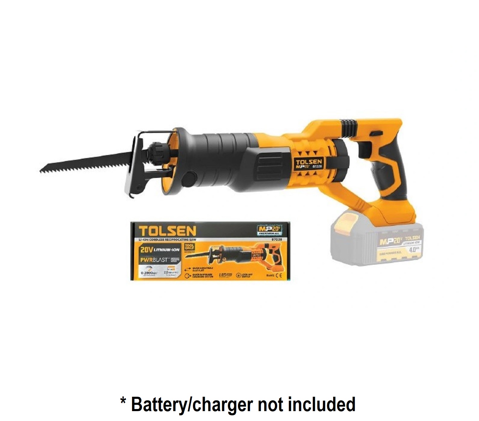 Picture of Tolsen 20V Li-ion Cordless Reciprocating Saw ( Battery/charger not included ) Model: 87228