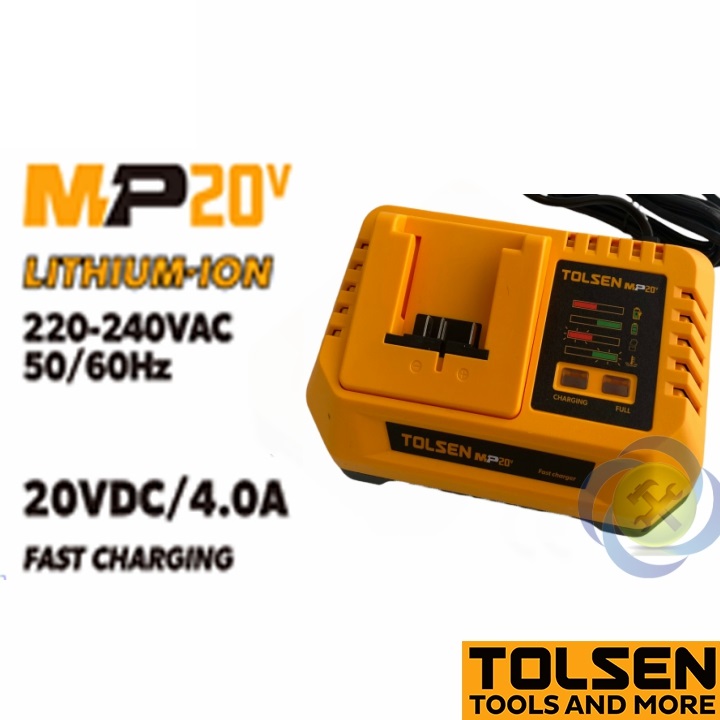 Picture of Tolsen 20VDC Li-ion Battery Charger 110W For charging TOLSEN 20V 4.0Ah battery ( 87474 ) Model: 87486