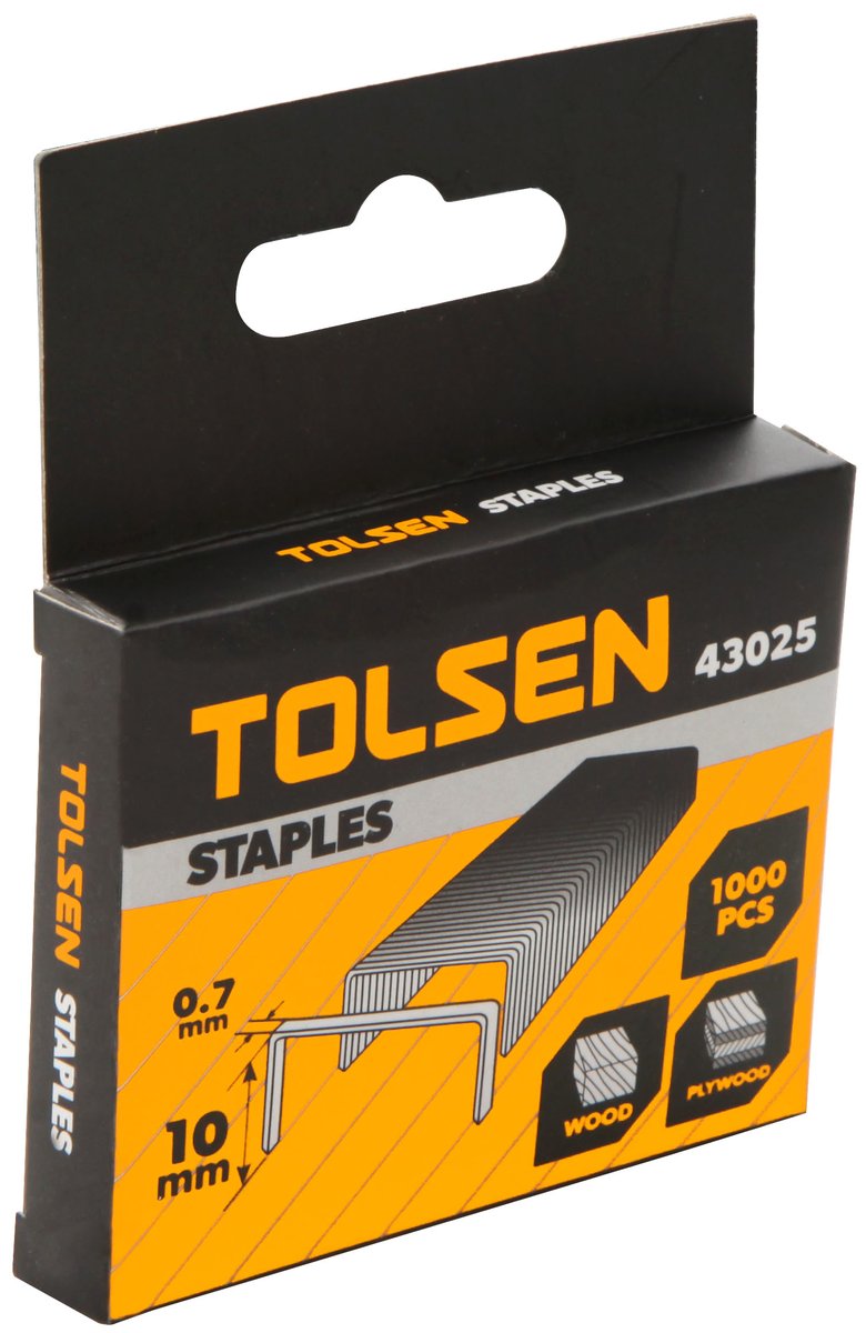 Picture of TOLSEN 1000Pcs Staples Wire Refill (0.7 x 10mm ) for Wood and Plywood Model: 43025