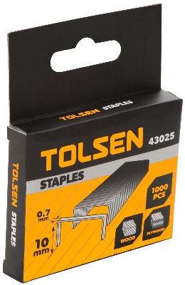 Picture of TOLSEN 1000Pcs Staples Wire Refill (0.7 x 10mm ) for Wood and Plywood Model: 43025