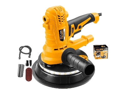 Picture of Tolsen Electric Drywall Sander 900W 180mm, Drywall Sander with Vacuum and LED Light 5 Variable Speed w/ 10pcs Accessories, CE Approved Industrial Series Model: 79584
