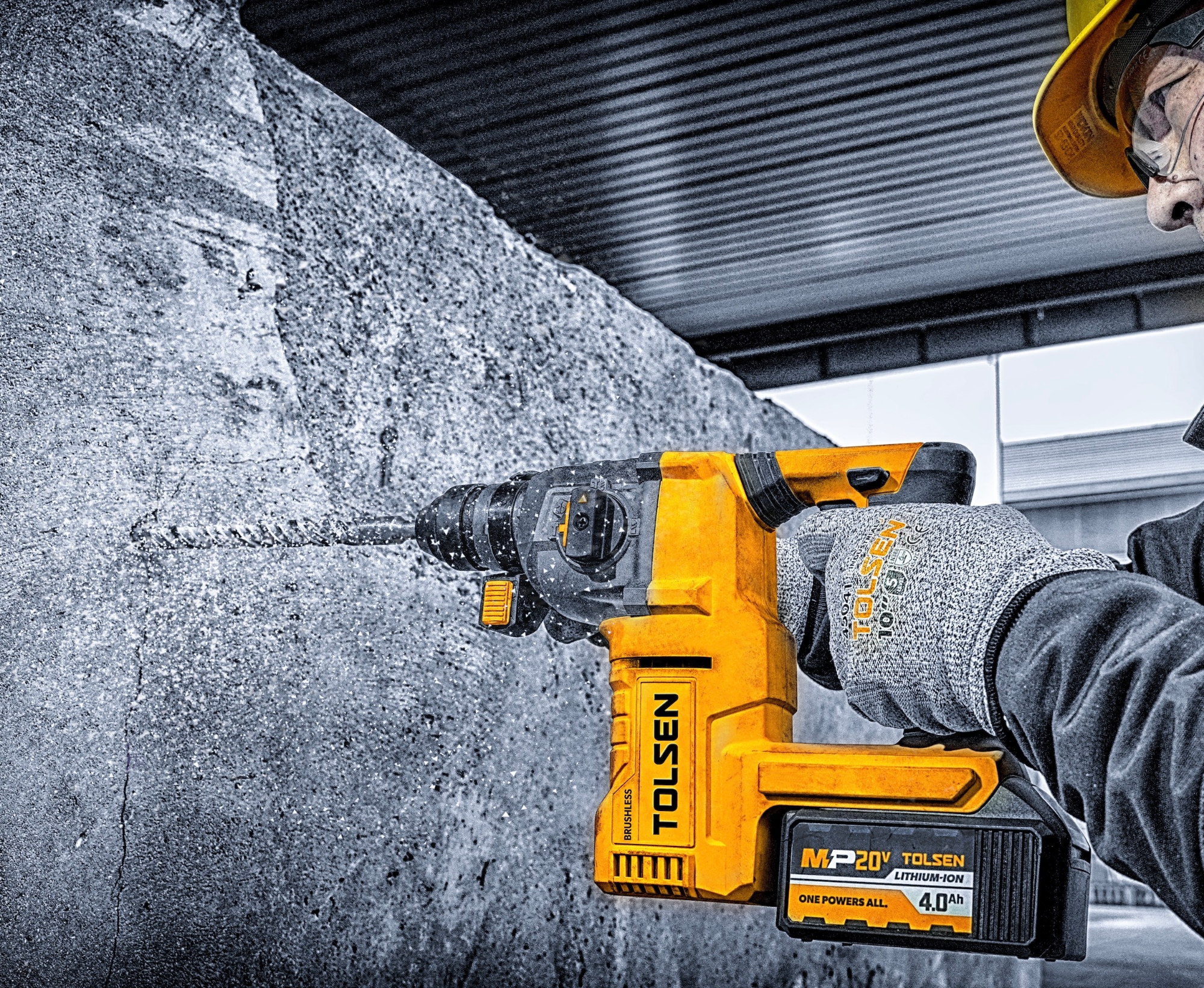 Picture of Tolsen Li-Ion Brushless Cordless Rotary Hammer 20V (Not Included Battery and Charger) Model 87272