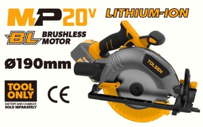 Picture of Tolsen Li-Ion Brushless Cordless Circular Saw 20V (Not Included Battery And Charger) Model  87282