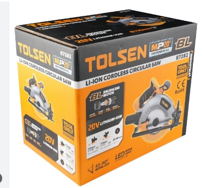 Picture of Tolsen Li-Ion Brushless Cordless Circular Saw 20V (Not Included Battery And Charger) Model  87282