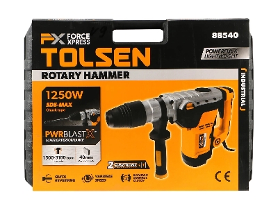 Picture of Tolsen 1250w Rotary Hammer, SDS MAX chuck 40mm Model: 88540