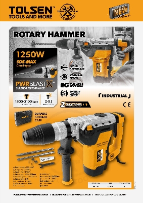 Picture of Tolsen 1250w Rotary Hammer, SDS MAX chuck 40mm Model: 88540