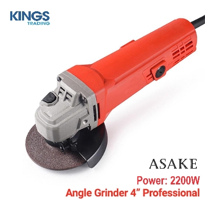 Picture of ASAKE 4" Professional Angle Grinder 2200W, 100mm, Back Switch, Model: AG004